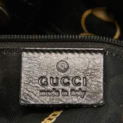 Pre Owned Gucci Black Patent Leather Vanity Tote