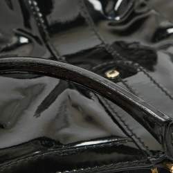 Pre Owned Gucci Black Patent Leather Vanity Tote