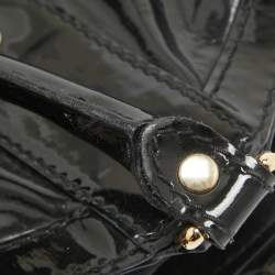 Pre Owned Gucci Black Patent Leather Vanity Tote