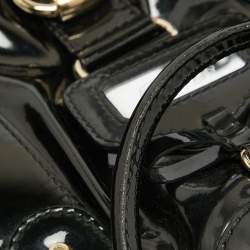 Pre Owned Gucci Black Patent Leather Vanity Tote