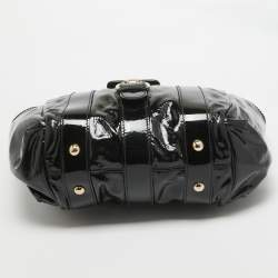 Pre Owned Gucci Black Patent Leather Vanity Tote