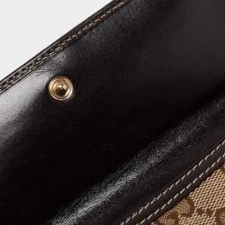 Gucci Beige/Brown GG Canvas and Leather Horsebit Tassel Continental Wallet
