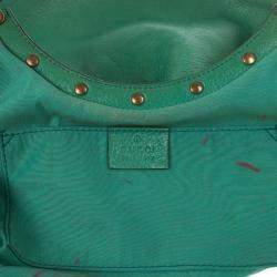 Gucci Leather Studded Bamboo Handle Hobo