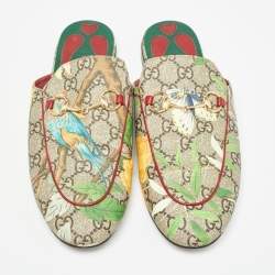 Pre Owned Gucci Brown/Beige GG Supreme Canvas Prince town Mules Size 39