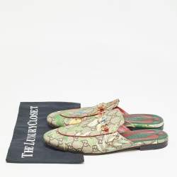 Pre Owned Gucci Brown/Beige GG Supreme Canvas Prince town Mules Size 39