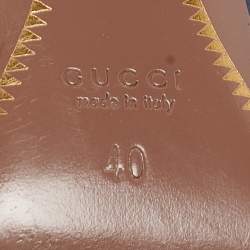 Pre Owned Gucci Blue Leather GG Round Toe Pumps Size  40
