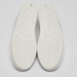 Gucci White Perforated Interlocking G Leather Ace Sneakers Size 38