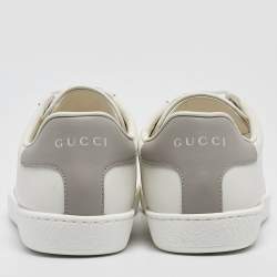 Gucci White Perforated Interlocking G Leather Ace Sneakers Size 38
