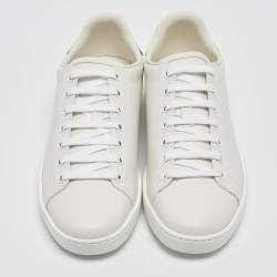 Gucci White Perforated Interlocking G Leather Ace Sneakers Size 38