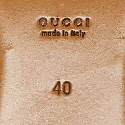 Pre Owned Gucci Brown Leather Princetown Flat Mules Size 40