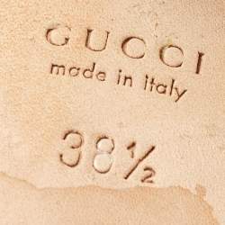 Pre Owned Gucci Black Leather GG Block Heel Pumps Size 38.5