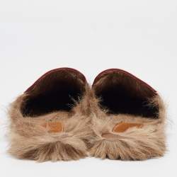 Pre Owned Gucci Pink Leather Princetown Flat Mules Size 37