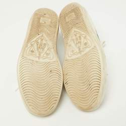 Gucci White Leather Ace Heart Web Low Top Sneakers Size 37