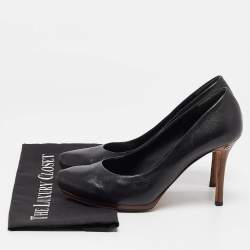 Gucci Black Leather Platform Pumps Size 40.5