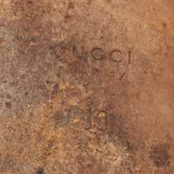 Pre Owned Gucci Black Leather Thong Flat Sandals Size 39