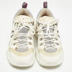 Gucci White Mesh and Leather Flashtrek Sneakers Size 41