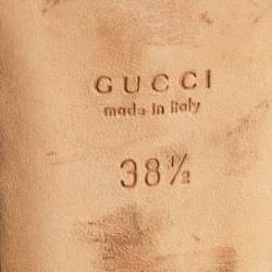 Pre Owned Gucci Black Leather Thong Slingback Sandals Size 38.5