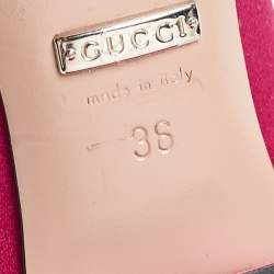 Pre Owned Gucci Pink Satin Crystal Embellished Interlocking G Pumps Size 36