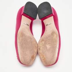 Pre Owned Gucci Pink Satin Crystal Embellished Interlocking G Pumps Size 36