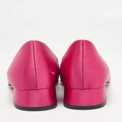 Pre Owned Gucci Pink Satin Crystal Embellished Interlocking G Pumps Size 36