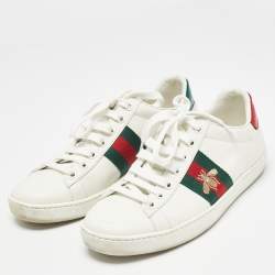 Gucci White Leather Web Ace Sneakers Size 36