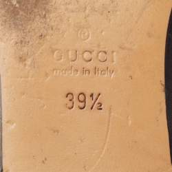 Gucci Beige/Grey Canvas Princetown Mules Size 39.5 