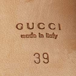 Gucci Beige/Brown GG Canvas and Leather New Hollywood Horsebit Slides Size 39