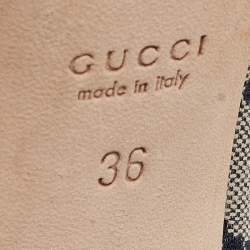 Pre Owned Gucci Grey/Blue GG Canvas Interlocking Logo Round Toe Pumps Size 36