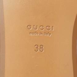 مملوكة مسبقًا Gucci Black Perforated GG Leather Ballet Flats Size 38