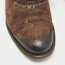 Gucci Brown Suede Brogue Oxfords Size 36.5