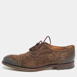 Gucci Brown Suede Brogue Oxfords Size 36.5