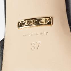 Gucci Black Leather Zumi Sandals Size 37