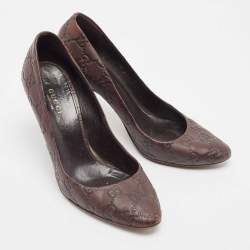 Gucci Brown Guccissima Leather Pointed Toe Pumps Size 36.5