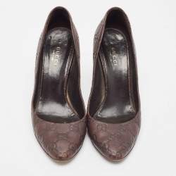 Gucci Brown Guccissima Leather Pointed Toe Pumps Size 36.5