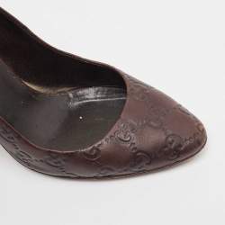 Gucci Brown Guccissima Leather Pointed Toe Pumps Size 36.5