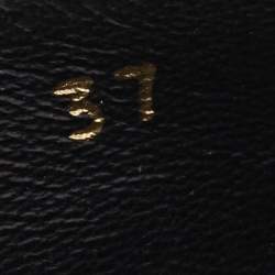 Pre Owned Gucci Black Guccissima Leather Web Detail Ballet Flats Size 37