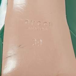 Pre Owned Gucci Green Patent Leather Peep Toe Platform Pumps Size 39