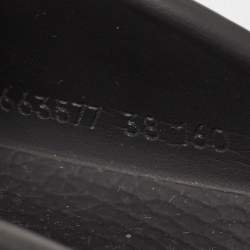 Pre Owned Gucci Black Perforated GG Rubber Platform Mules Size 38