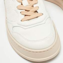 Pre Owned Gucci White Leather GG Low Top Sneakers Size 38 