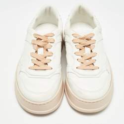 Pre Owned Gucci White Leather GG Low Top Sneakers Size 38 