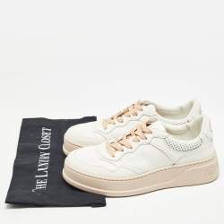 Pre Owned Gucci White Leather GG Low Top Sneakers Size 38 