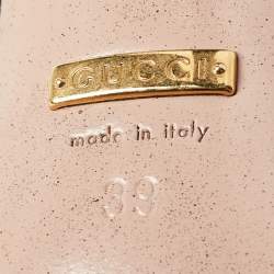 مملوكة مسبقًا حذاء كعب عالي غوتشي سير تي جلد لامع أسود مقاس 39