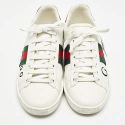 Gucci White Leather Web  Ace Low Top Sneakers Size 37