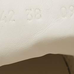 مملوكة مسبقًا Gucci White Leather Web Ace Sneakers Size 38