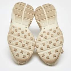 Gucci Cream Leather Vintage Logo Rhyton Sneakers Size 38.5