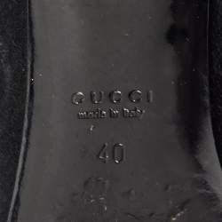 Gucci Black Suede and Leather Horsebit Pumps Size 40