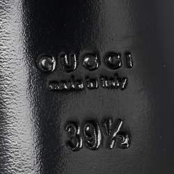 Pre Owned Gucci Black Leather Bamboo Horsebit Pumps Size 39.5