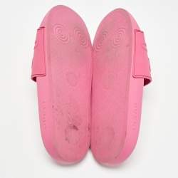 Gucci Pink Rubber Logo Flat Slides Size 40   