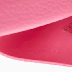 Gucci Pink Rubber Logo Flat Slides Size 40   