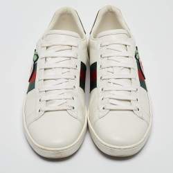 Gucci White Leather GG Apple Applique Ace Sneakers Size 38